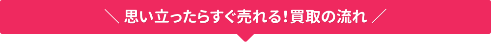 思い立ったらすぐ売れる!買取の流れ